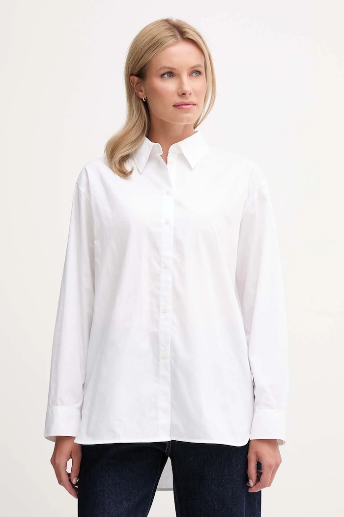 Calvin Klein Jeans koszula bawełniana bawełna biały LV044D167G