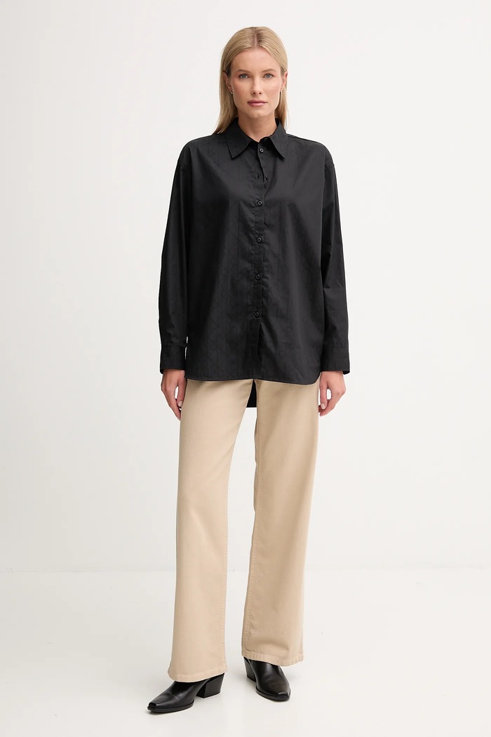 Calvin Klein Jeans koszula bawełniana LV044D167G czarny AW25