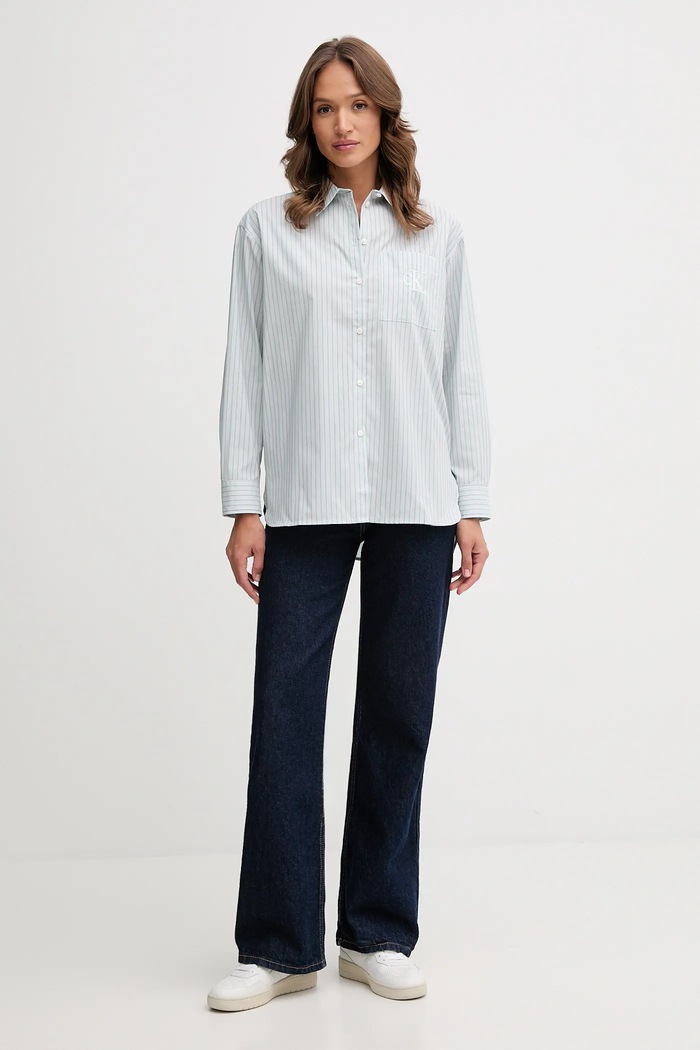 Calvin Klein Jeans koszula LV044D170G zielony AW25