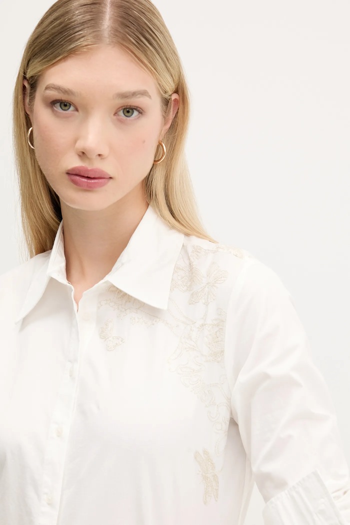 Desigual cămașă BROIDFLO alb 25WWCW13