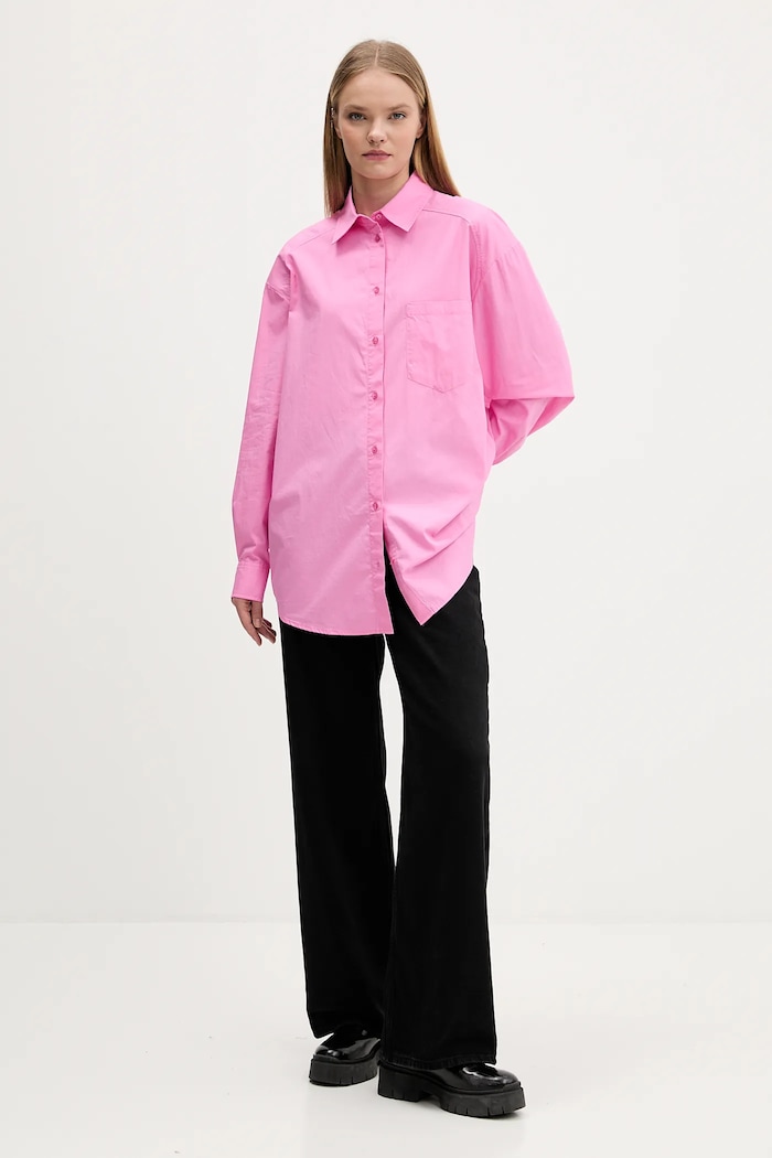 Desigual koszula bawełniana GIRLS 25WWCW16 różowy AW25