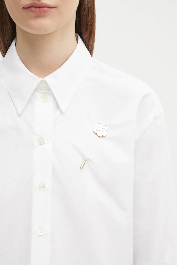 Kenzo koszula bawełniana Boke Pin Regular biały FF62CH2549LB