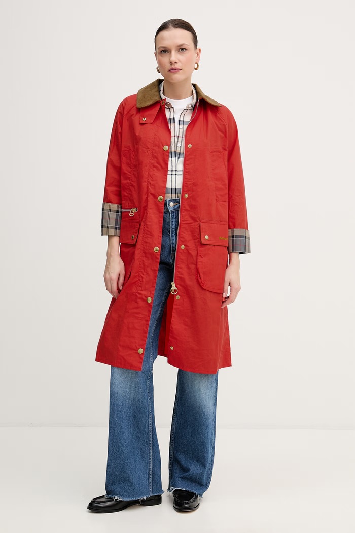 Barbour koszula bawełniana BRENDON LSH1353 brązowy SS26