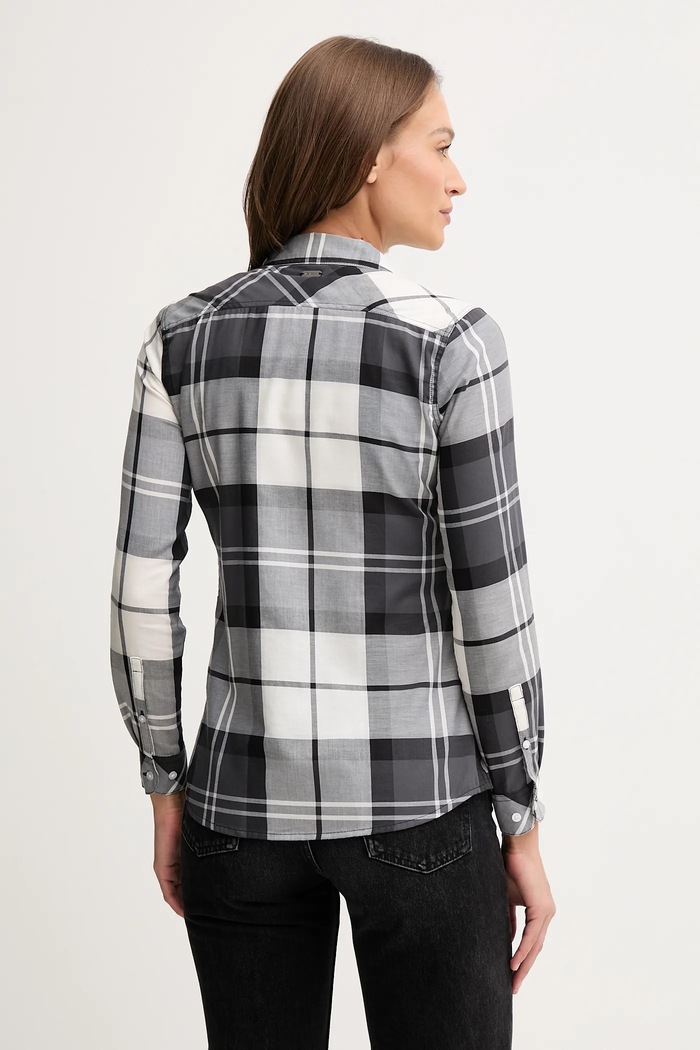 Odzież Barbour Koszula damska bawełniana BRENDON LSH1353 szary