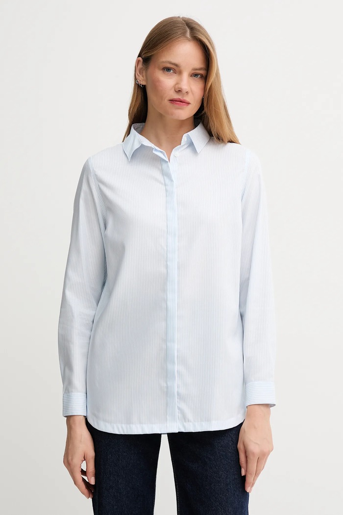 Barbour cămașă din bumbac CLAYDON lung albastru LSH1695