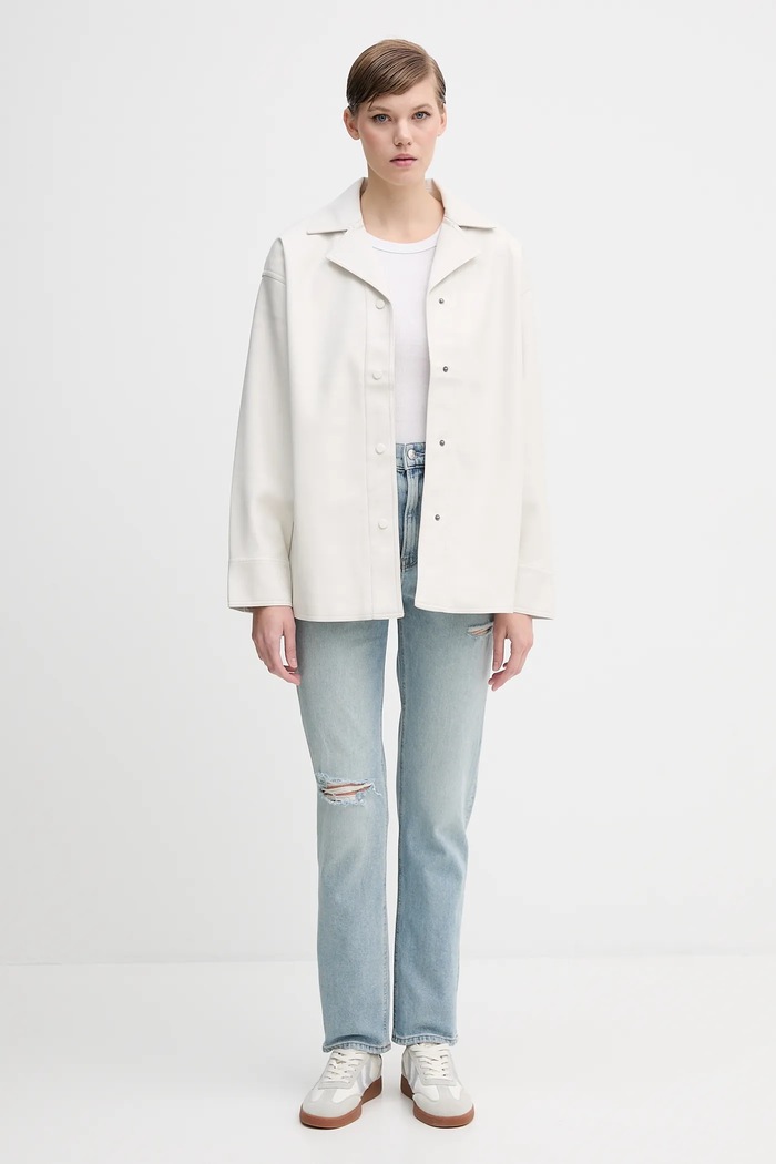 Košile Calvin Klein Jeans LV044D165G béžová AW25