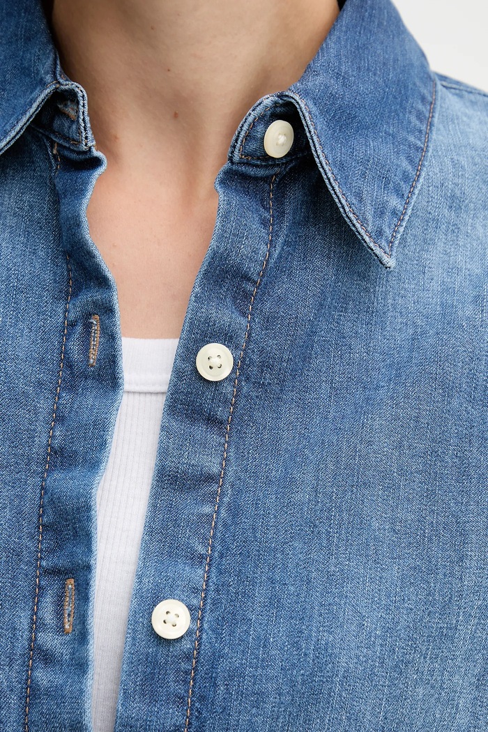 Rifľová košeľa Calvin Klein Jeans LV047D758G modrá