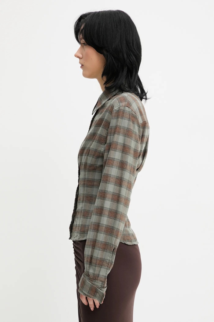 Our Legacy Cotton shirt Envelop W4252EI green AW25