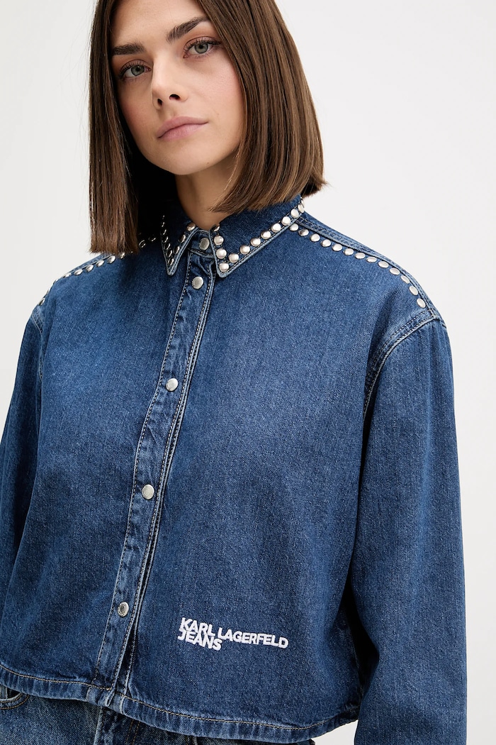 Karl Lagerfeld Jeans cămașă jeans bleumarin A4W11002