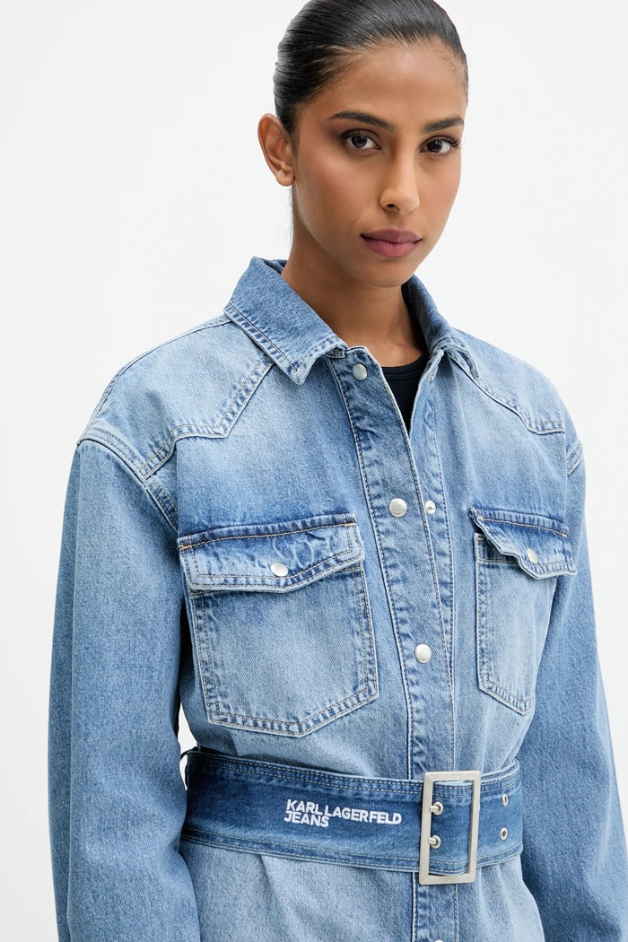 Τζιν πουκάμισο Karl Lagerfeld Jeans μπλε A4W11003