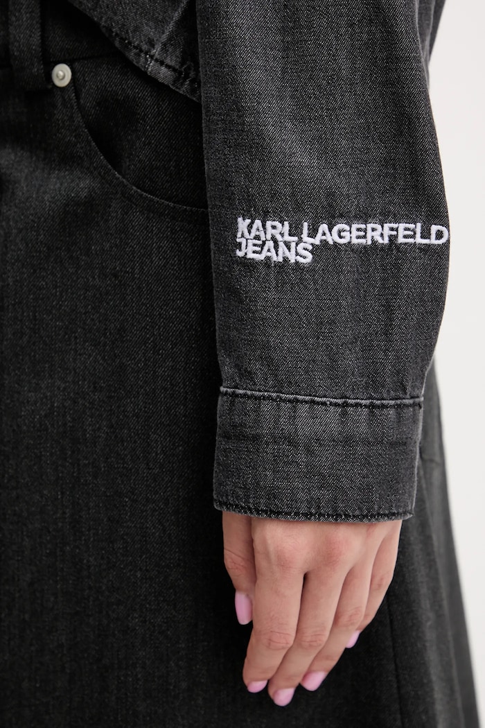 Rifľová košeľa Karl Lagerfeld Jeans A4W11001 sivá
