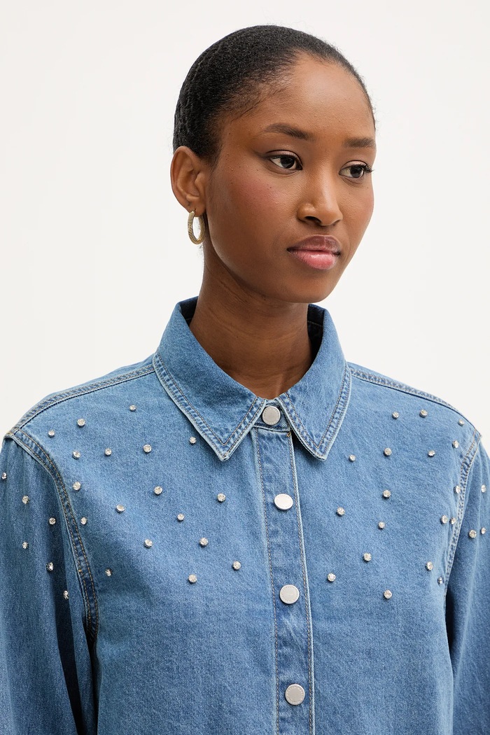 Morgan cămașă jeans albastru CBLING