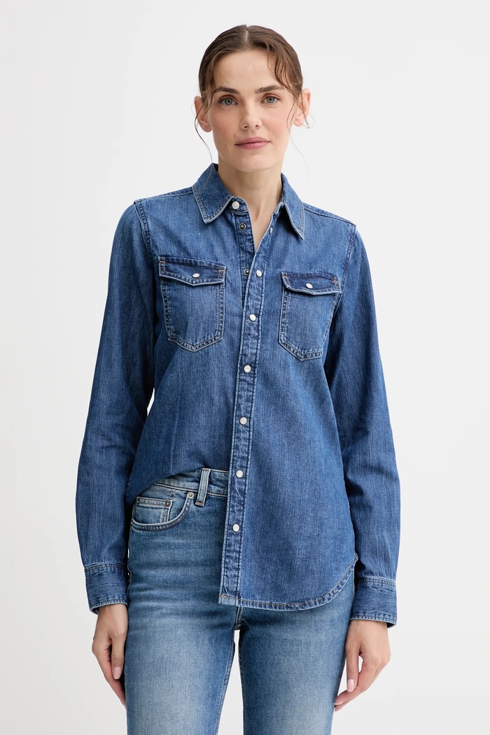 G-Star Cămașă jeans Slim western albastru D27714.D252