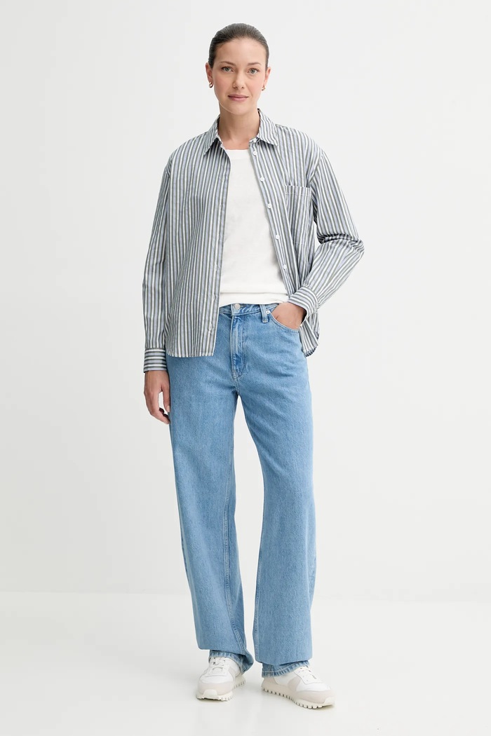 Marc O'Polo koszula bawełniana 5000007028 zielony AW25