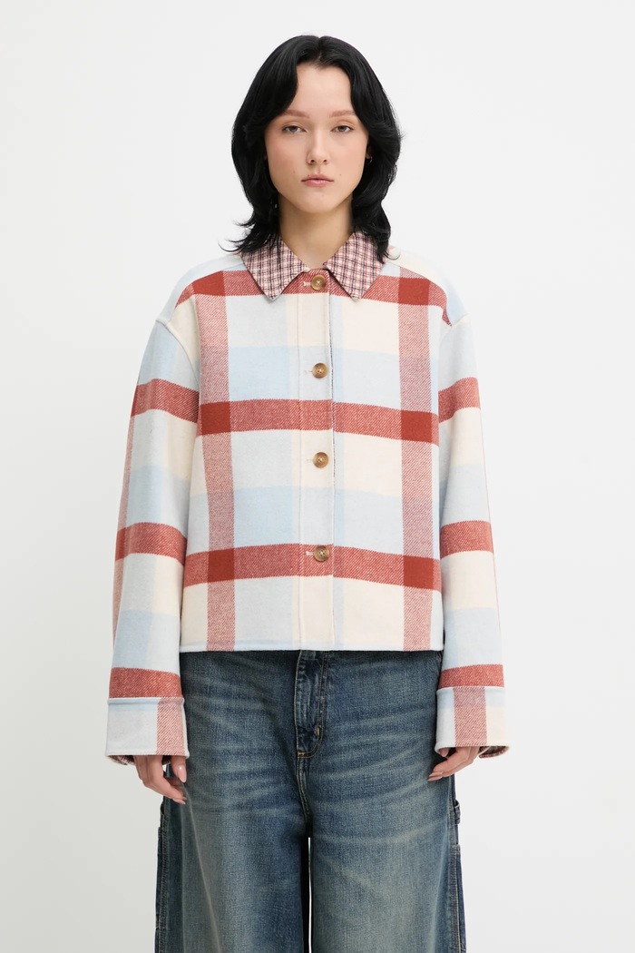 Сорочка з додаванням вовни Barbour Robyn Overshirt casual блакитний LOS0072MI11