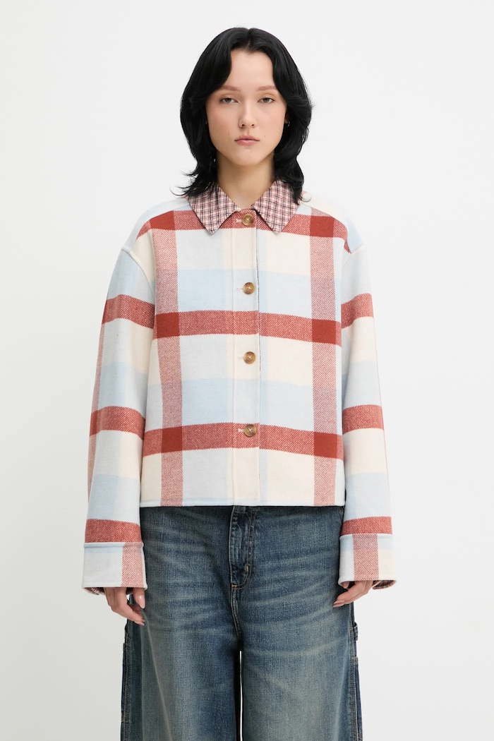 Сорочка з додаванням вовни Barbour Robyn Overshirt casual блакитний LOS0072MI11