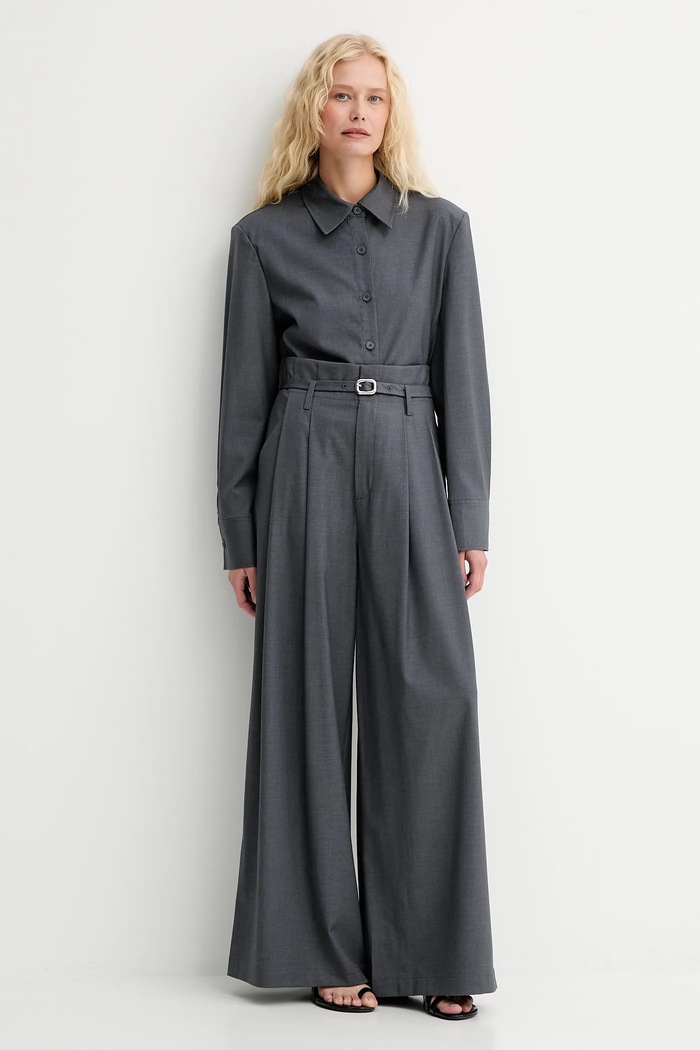 ISABELLE BLANCHE koszula z wełną IS25FW.C037.T002 szary AW25