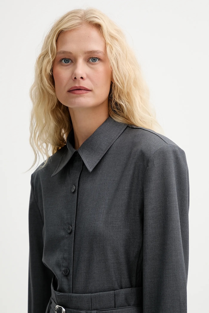 ISABELLE BLANCHE koszula z wełną szary IS25FW.C037.T002