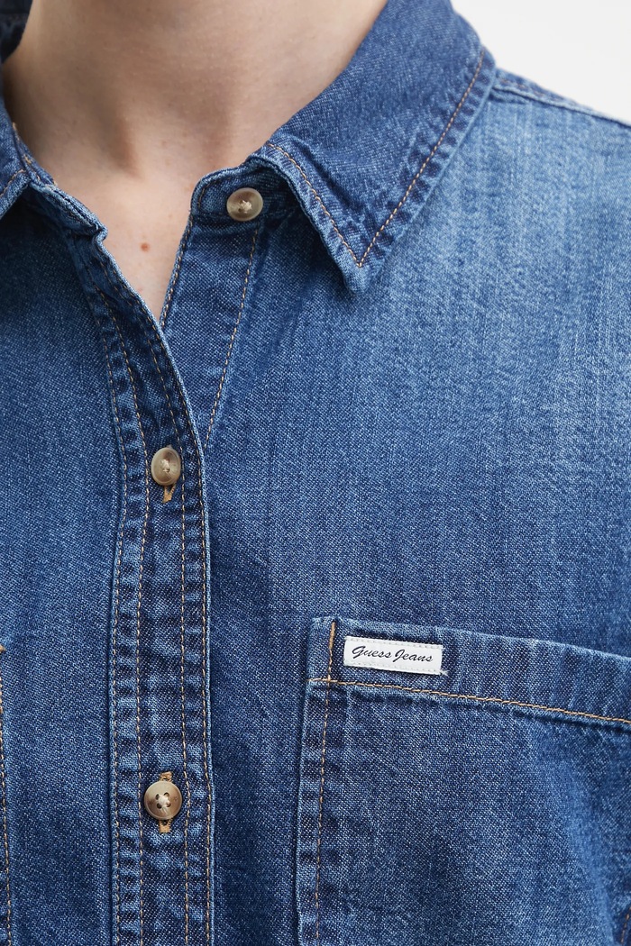 Džínová košile Guess Jeans W5YH0D.D5M8A námořnická modř