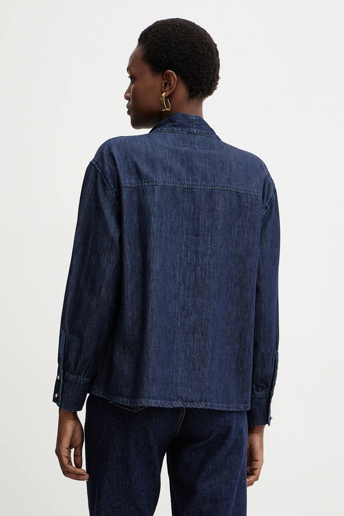 Îmbrăcăminte Morgan Cămașă jeans CICK albastru