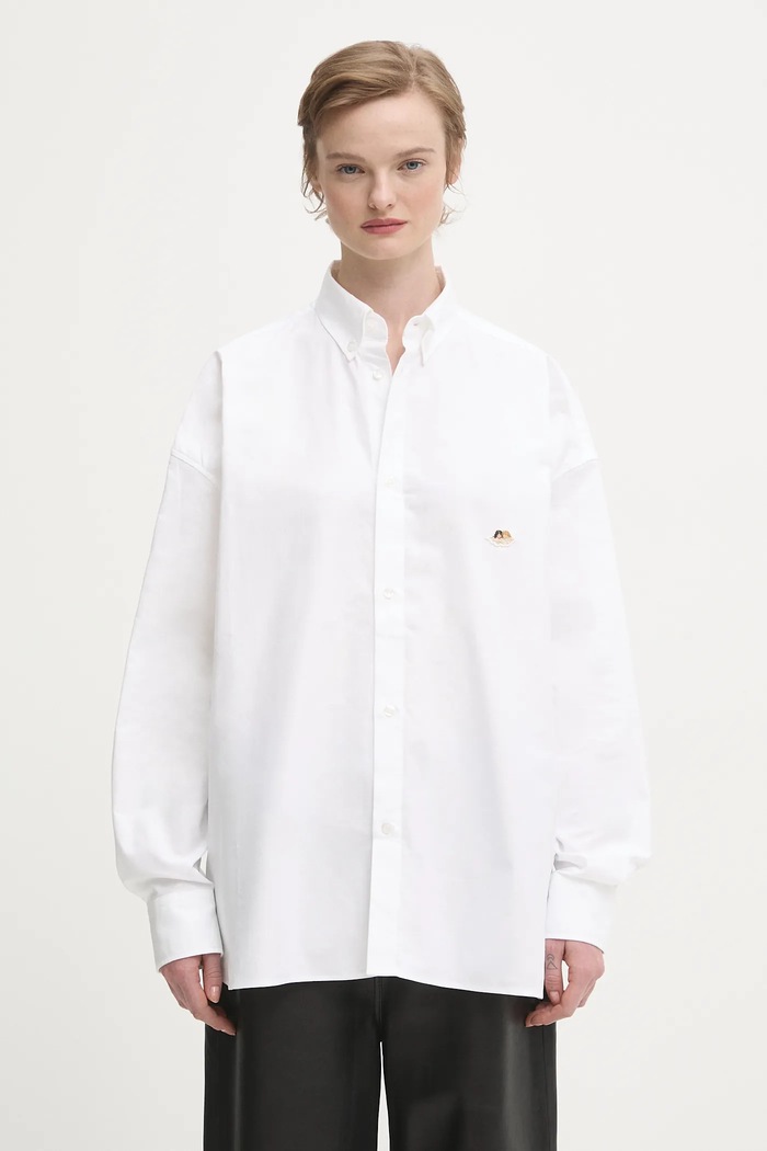 Fiorucci cotton shirt Angel Patch Relaxed Fit classic white W02SMTLO055CO01WH01