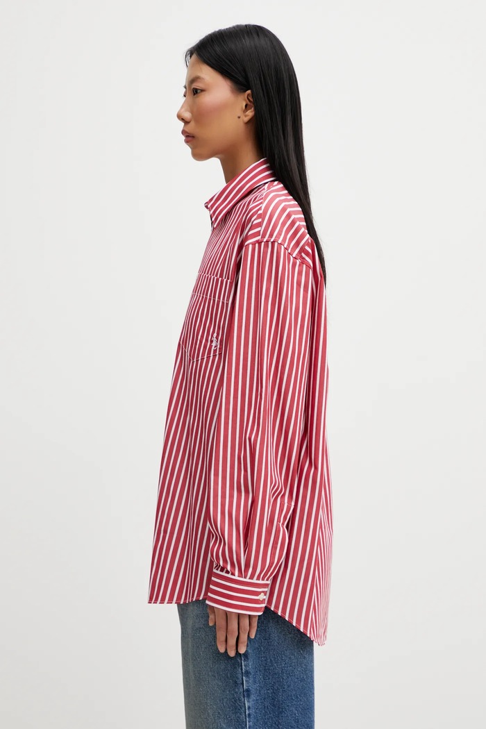 Хлопковая рубашка Sporty & Rich SRC Oversized SI00663302RE36 красный AW25