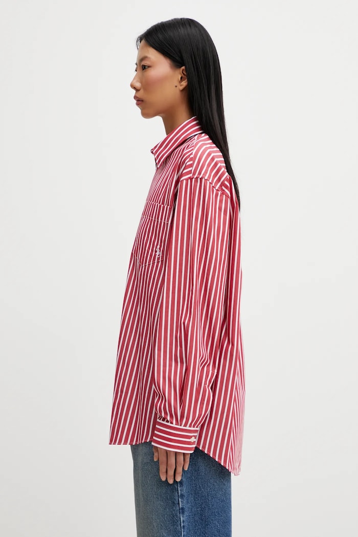 Хлопковая рубашка Sporty & Rich SRC Oversized SI00663302RE36 красный AW25