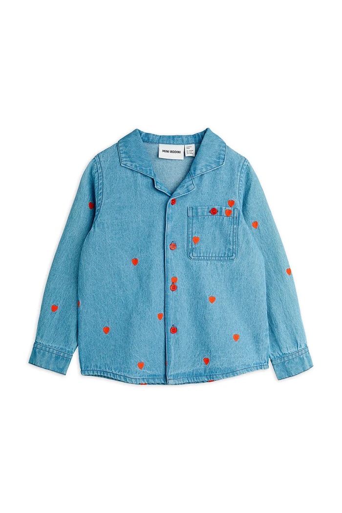 Dječja pamučna košulja Mini Rodini Mini hearts casual plava 2562011960