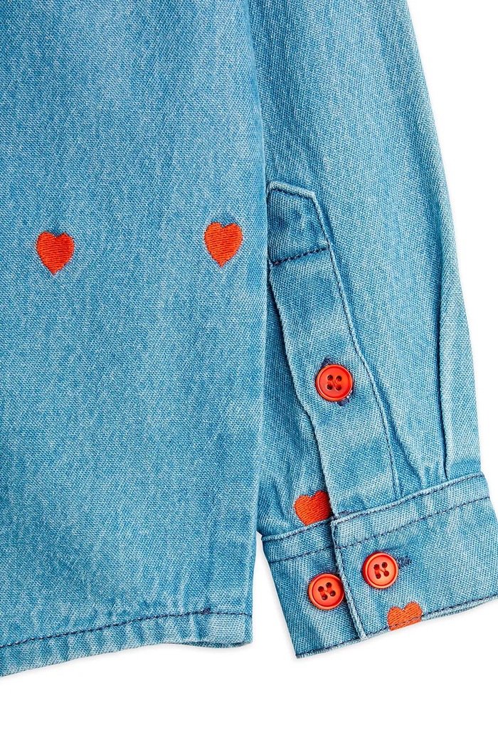 Djevojčice Dječja pamučna košulja Mini Rodini Mini hearts 2562011960 plava