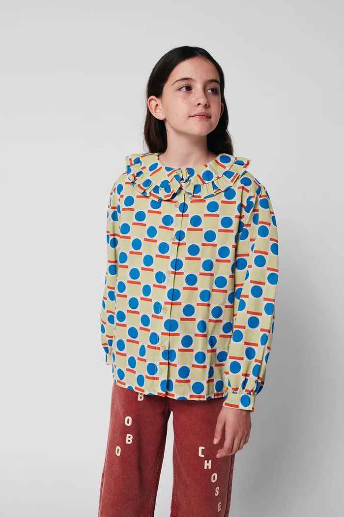 Detská bavlnená košeľa Bobo Choses Geometric Scacs 225AC054