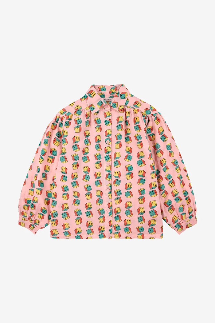 Bobo Choses cămașă de bumbac pentru copii Dices 225AC055 roz AW25