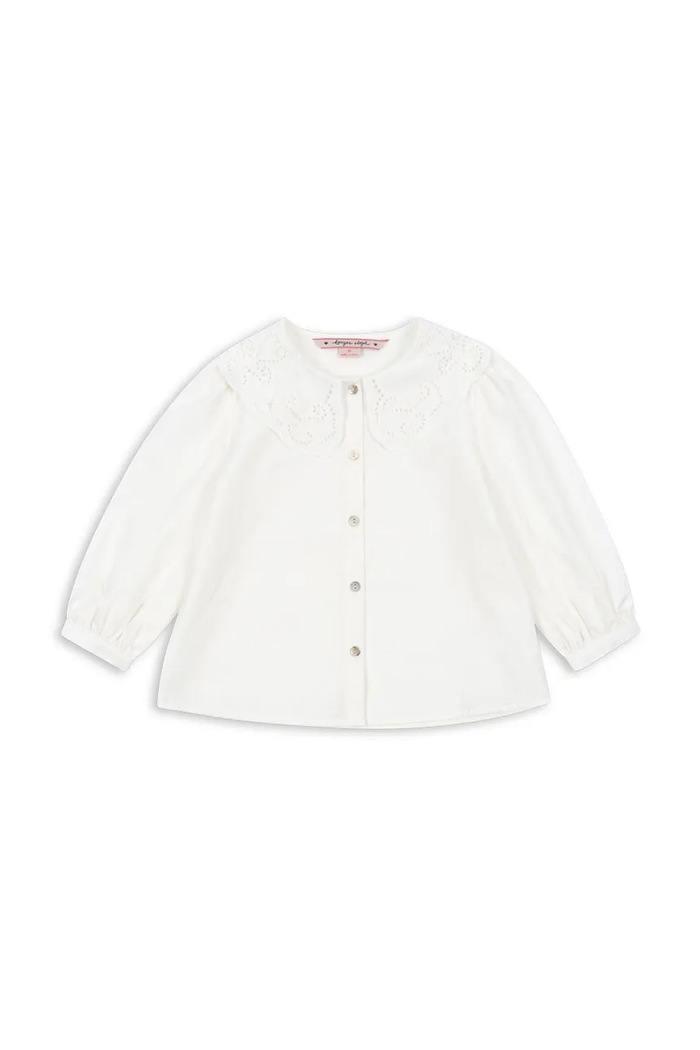 Konges Sløjd koszula bawełniana dziecięca RILO COLLAR SHIRT GOTS bawełna biały KS103966.9BYA
