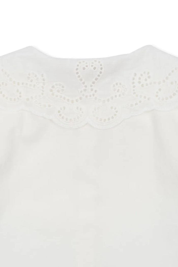 Dziewczynka Konges Sløjd koszula bawełniana dziecięca RILO COLLAR SHIRT GOTS KS103966.9BYA biały