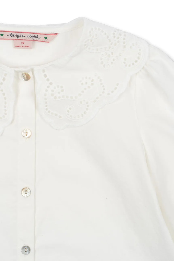 Konges Sløjd koszula bawełniana dziecięca RILO COLLAR SHIRT GOTS biały KS103966.9BYA