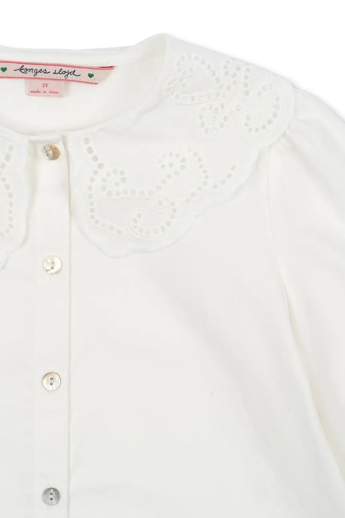 Konges Sløjd koszula bawełniana dziecięca RILO COLLAR SHIRT GOTS biały KS103966.9BYA