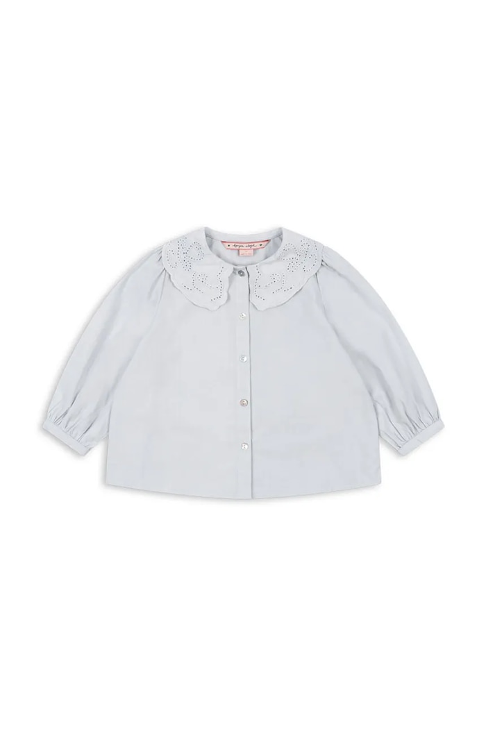 Konges Sløjd cămașă de bumbac pentru copii RILO COLLAR SHIRT GOTS lung albastru KS103966.9BYA