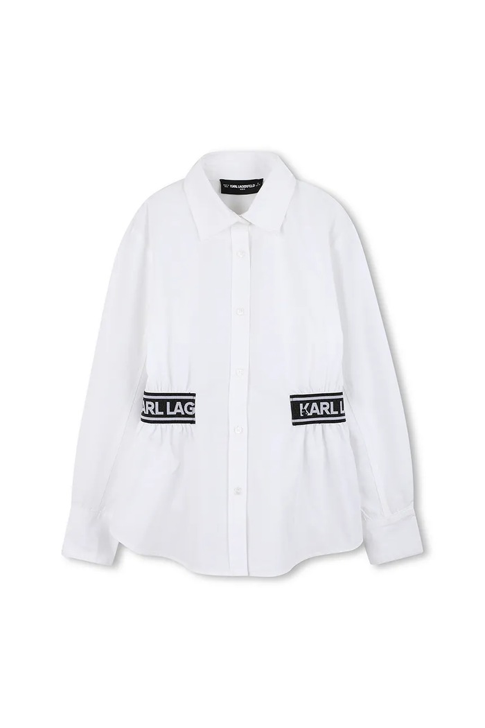 Dječja pamučna košulja Karl Lagerfeld Z30587.114.150 bijela AW25