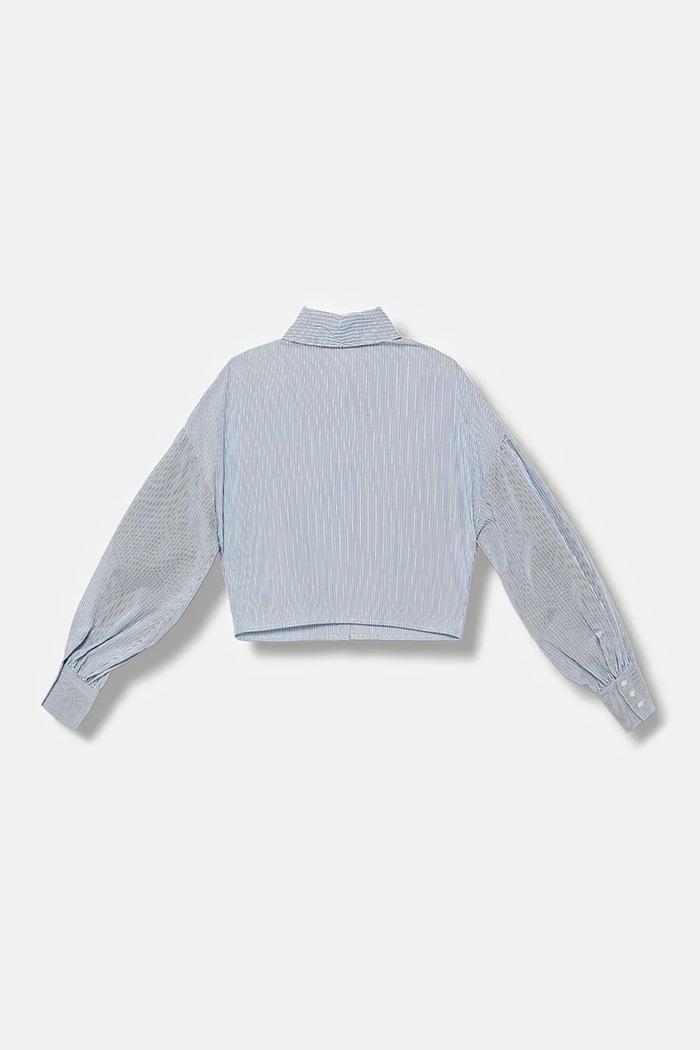 Elisabetta Franchi cămașă de bumbac pentru copii EFCA273.0.CR020 albastru AW25