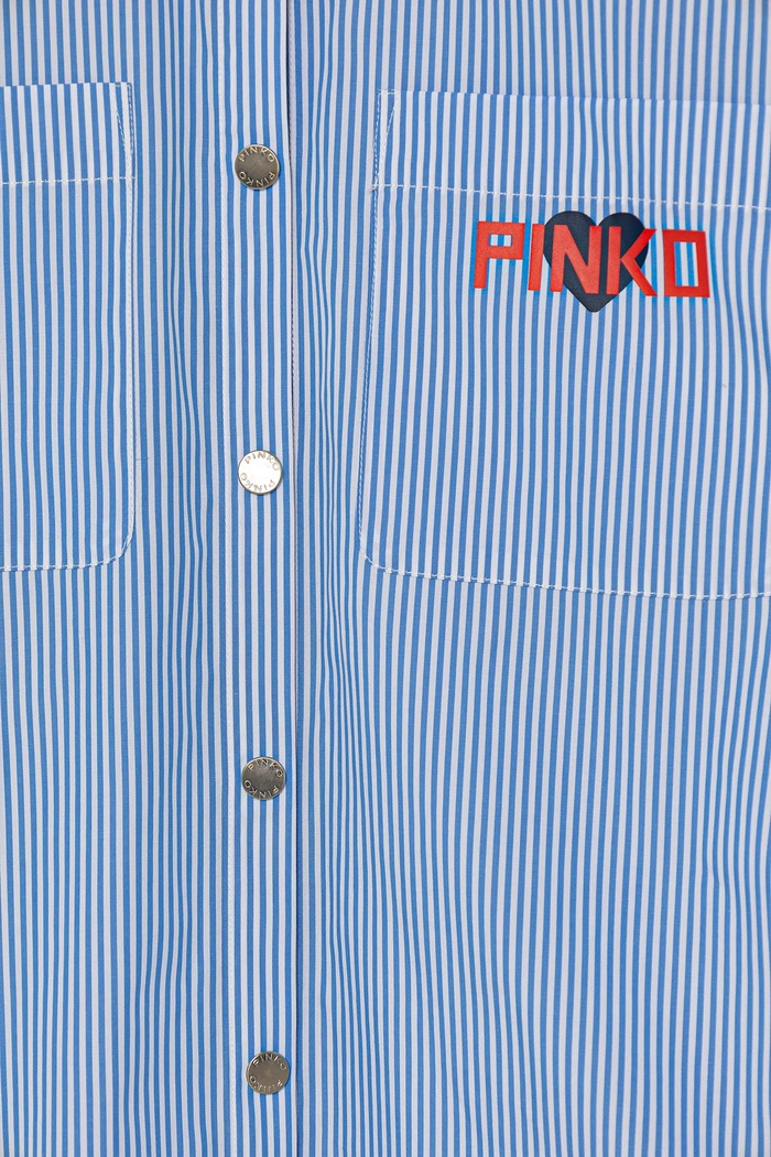 Dievča Detská bavlnená košeľa Pinko KFCA015.C.CR013 modrá