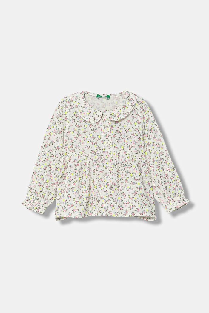 United Colors of Benetton bluzka bawełniana dziecięca casual beżowy 534ZGQ02T.P.seasonal