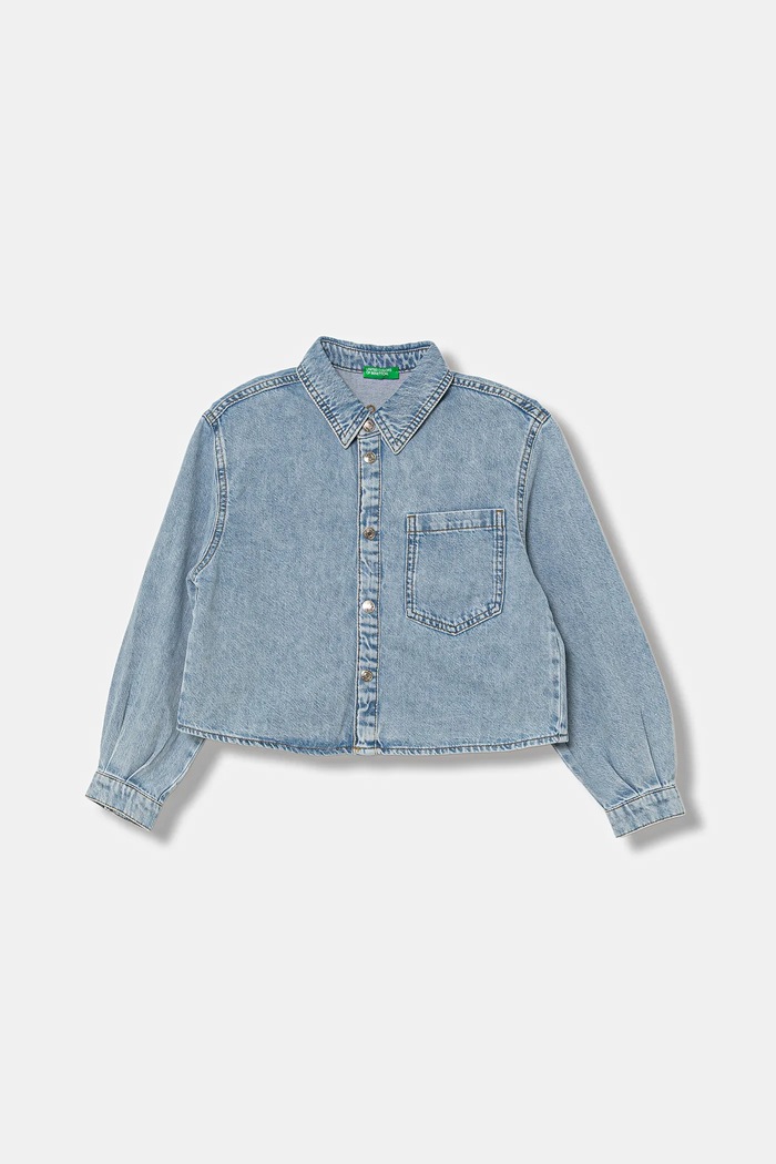 United Colors of Benetton koszula jeansowa dziecięca bawełna niebieski 59K4CQ04F.G.seasonal