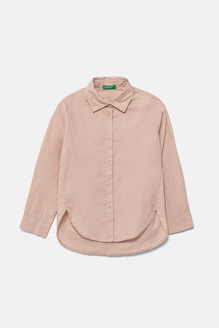 United Colors of Benetton koszula bawełniana dziecięca bawełna różowy 5EW7CQ04A.G.seasonal