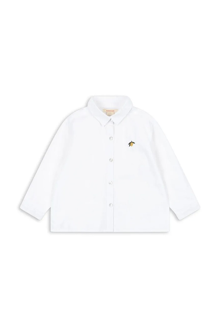 Detská bavlnená košeľa Konges Sløjd RAY SHIRT GOTS nášivka biela KS104408.9BYA