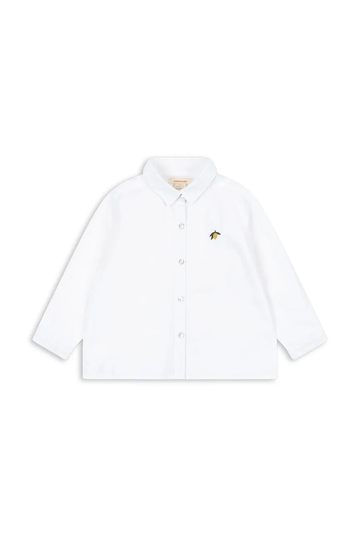 Detská bavlnená košeľa Konges Sløjd RAY SHIRT GOTS nášivka biela KS104408.9BYA