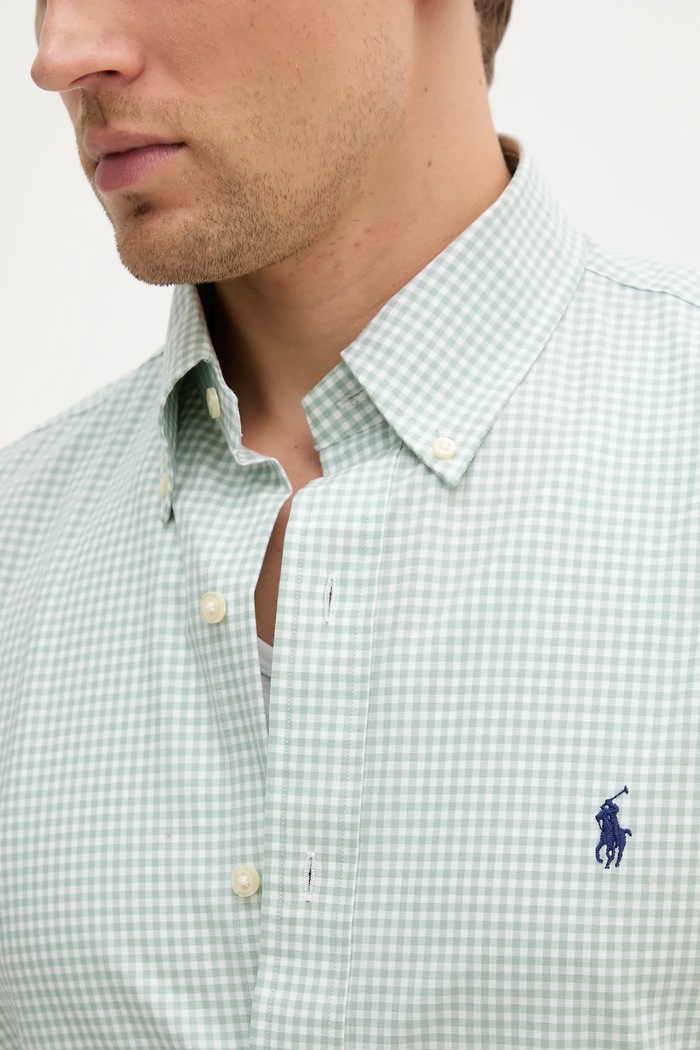 Polo Ralph Lauren cămașă pentru bărbați din bumbac verde 710929347