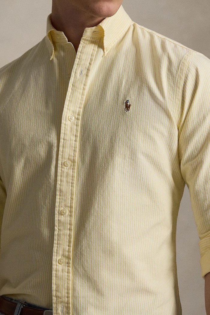 Βαμβακερό πουκάμισο Polo Ralph Lauren κίτρινο 710953704