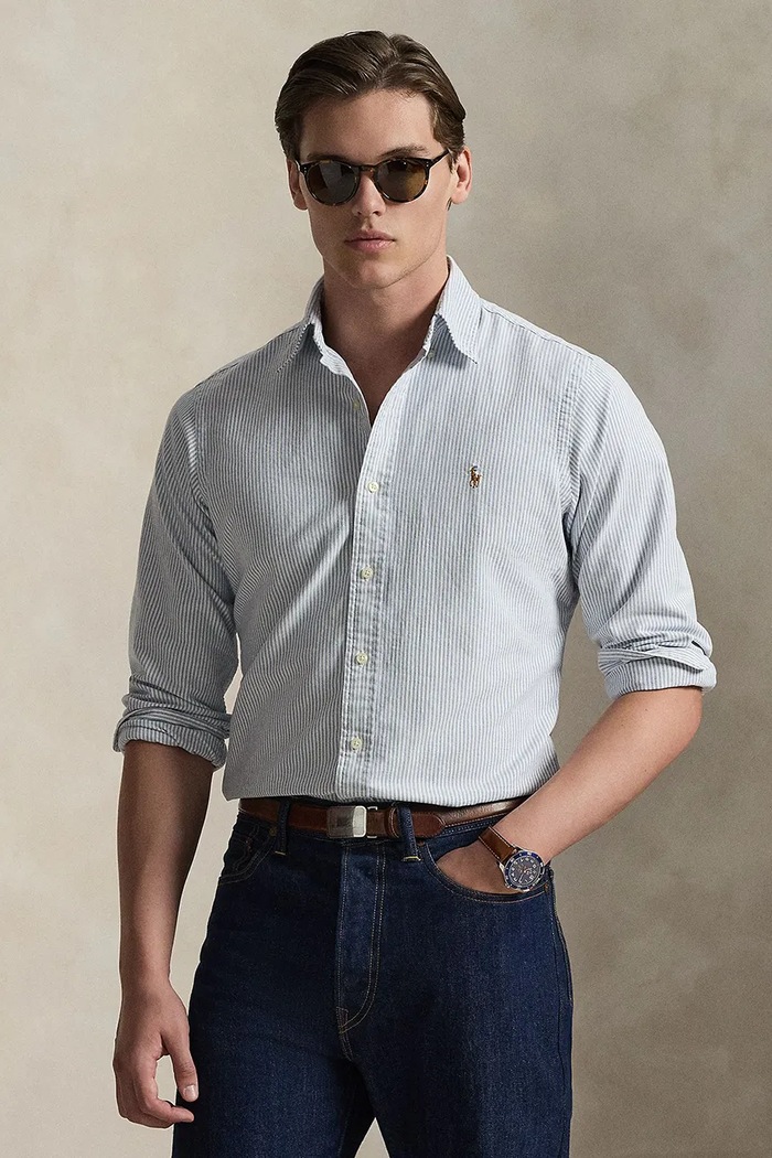 Bavlnená košeľa Polo Ralph Lauren regular modrá 710953704