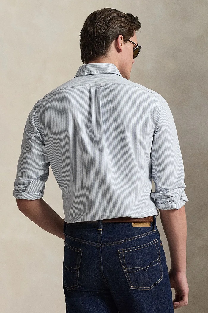 Bavlnená košeľa Polo Ralph Lauren 710953704 modrá SS26