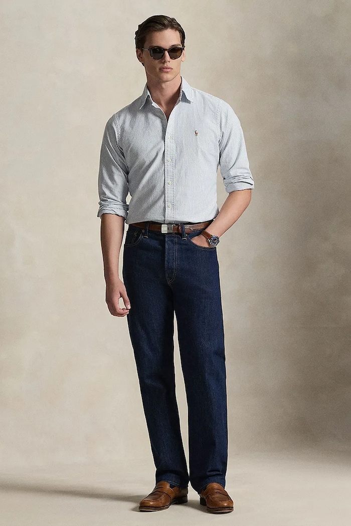 Oblečenie Bavlnená košeľa Polo Ralph Lauren 710953704 modrá