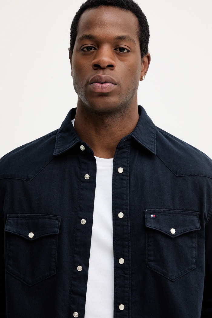 Tommy Hilfiger koszula jeansowa granatowy MW0MW40684
